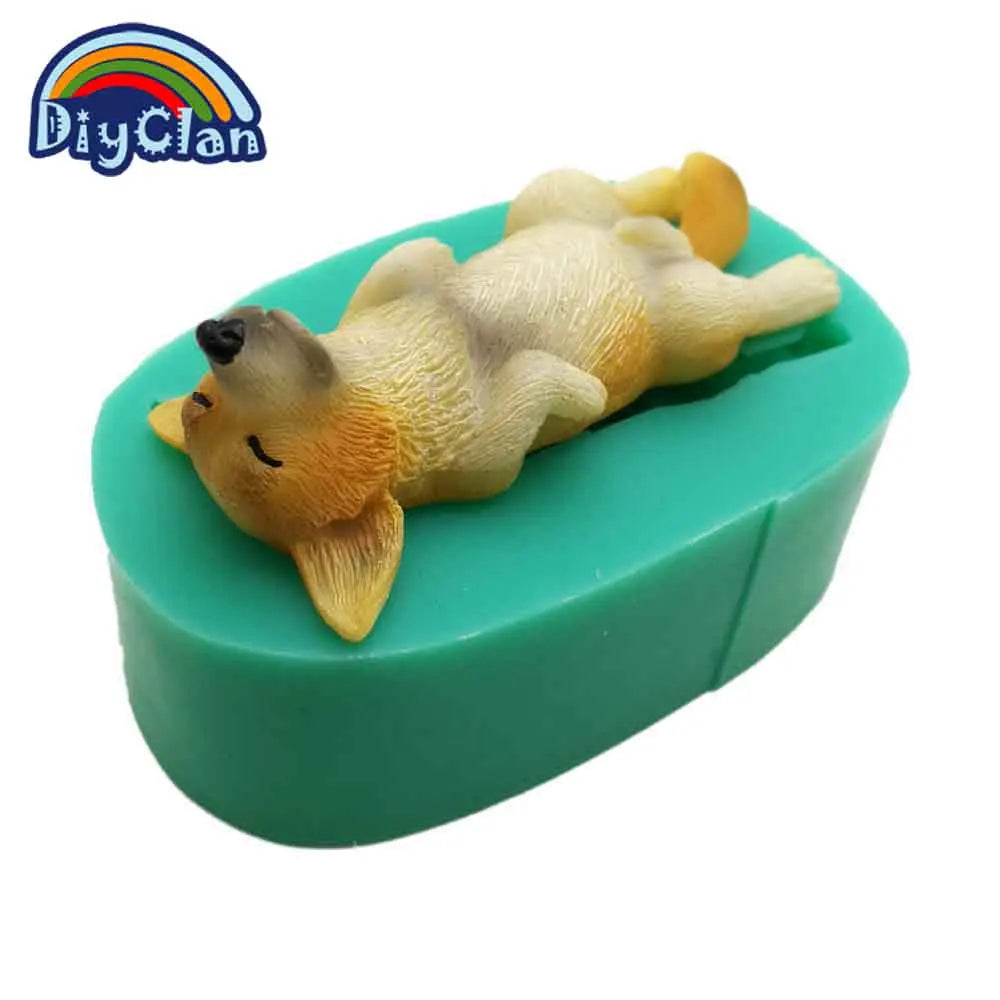 13 Dogs Shape Silicone Fondant Cake Decorating Mold Corgi Bulldog Chocolate Polymer Clay Mould Animal Cake Tool For Bakeware