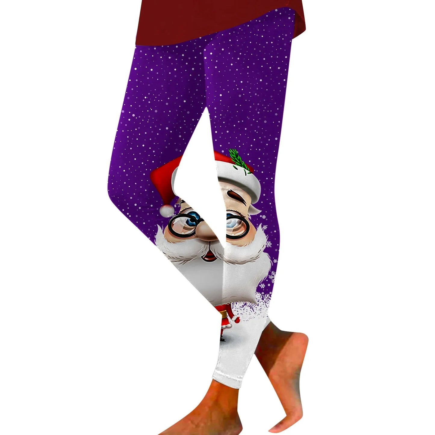Christmas Leggings Sexy Funny Santa Claus Pinrt Leggings High Waist Yoga Pants Novelty Stretch Leggins Work Out Sports Tight