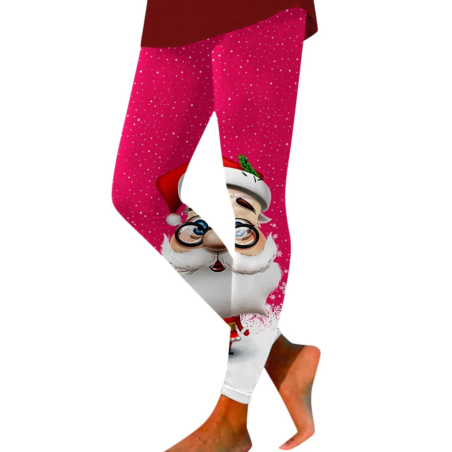 Christmas Leggings Sexy Funny Santa Claus Pinrt Leggings High Waist Yoga Pants Novelty Stretch Leggins Work Out Sports Tight