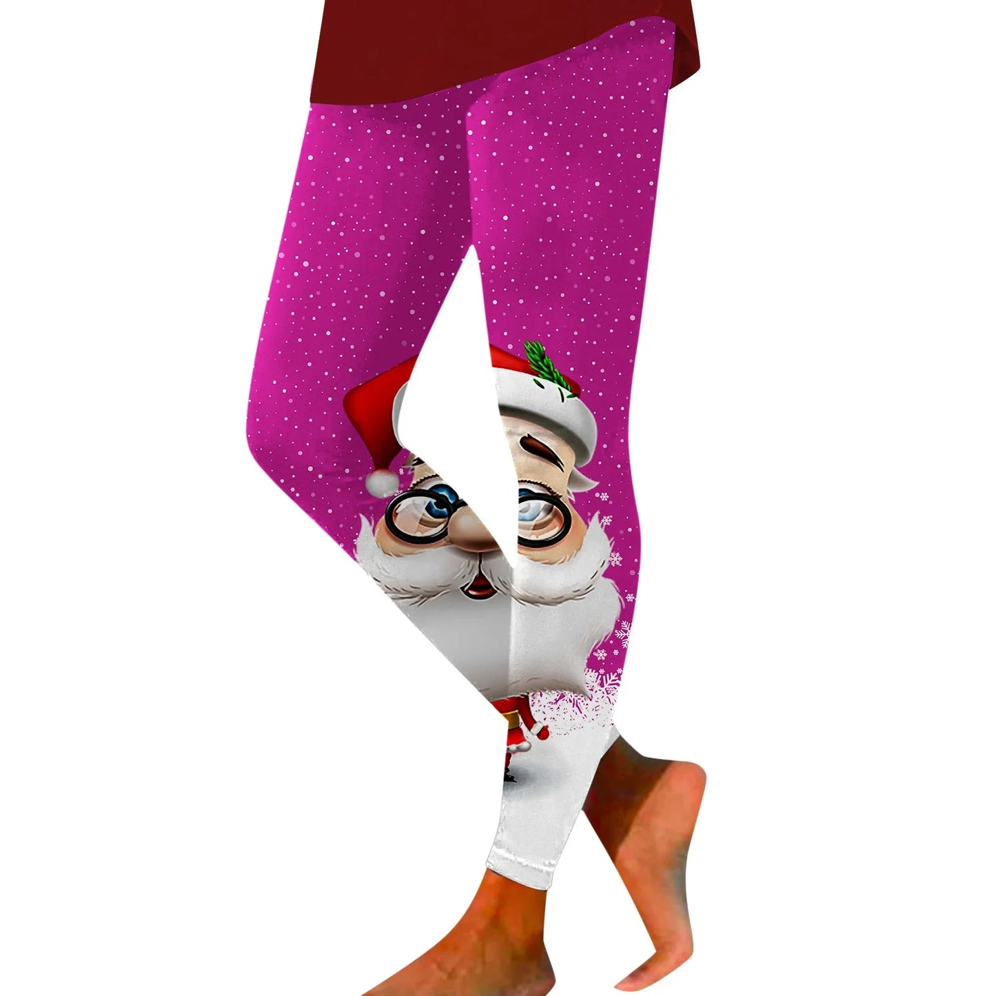 Christmas Leggings Sexy Funny Santa Claus Pinrt Leggings High Waist Yoga Pants Novelty Stretch Leggins Work Out Sports Tight
