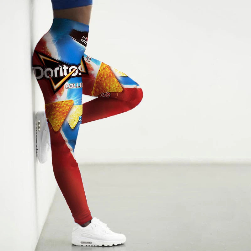 Sport Leggings Women 3D Snacks Printed Tights Yoga Pants Gym Legging Femme Seamless Legins Ladies Leginsy Damskie Leggins Sexy