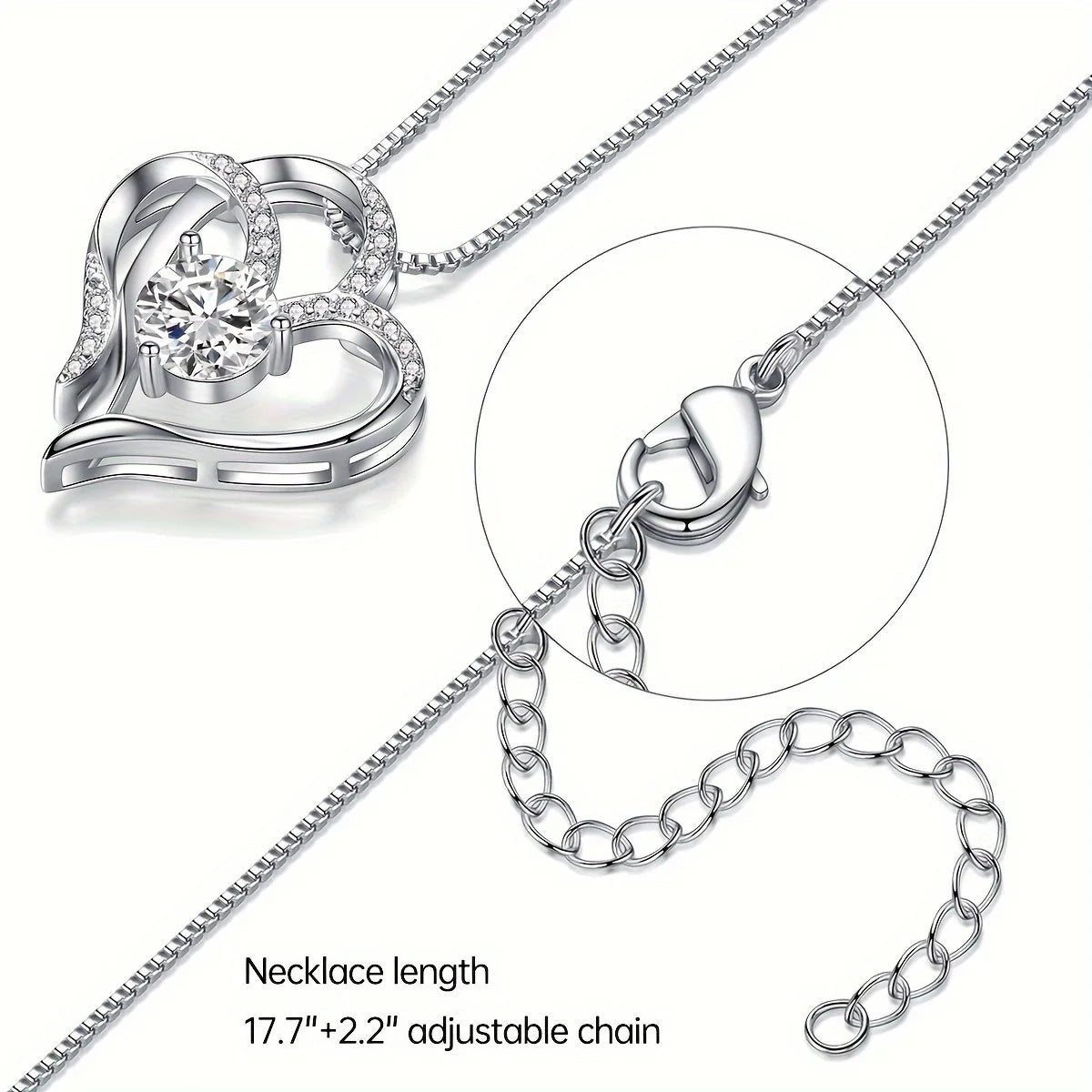 Exquisite Simulation Rose Box & Heart Necklace - Perfect for Women - Anniversary, Birthday, Christmas, Mothers Day Gifts
