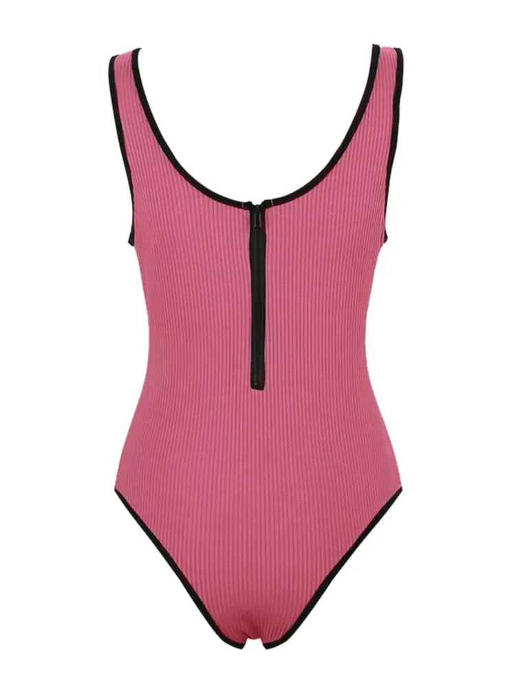 Women's slim fit sports sports black retro bodysuit jumpsuit women's zipper solid color waistless sexy jumpsuit 2022 y2k Toops