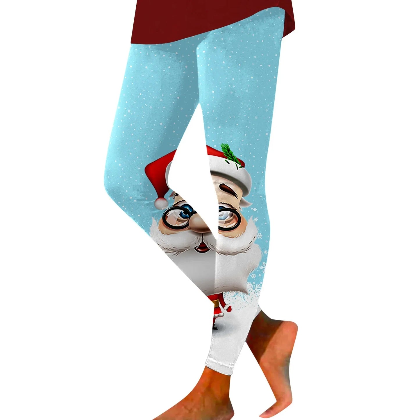 Christmas Leggings Sexy Funny Santa Claus Pinrt Leggings High Waist Yoga Pants Novelty Stretch Leggins Work Out Sports Tight
