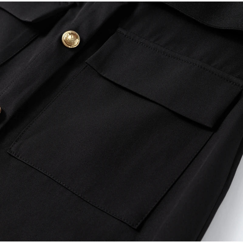 Elegant Black With Belt Women Dress O-neck Sleeveless Single Breasted Slim Female Maxi Dresses 2025 Summer New Chic Lady Robe