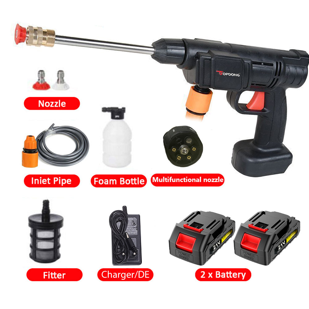 Cordless High Pressure Washer Portable With Nozzle Rechargeable 2 Battery, Handheld Car Washer Gun For Car Cleaning&Garden Watering, Portable Storage Box Included