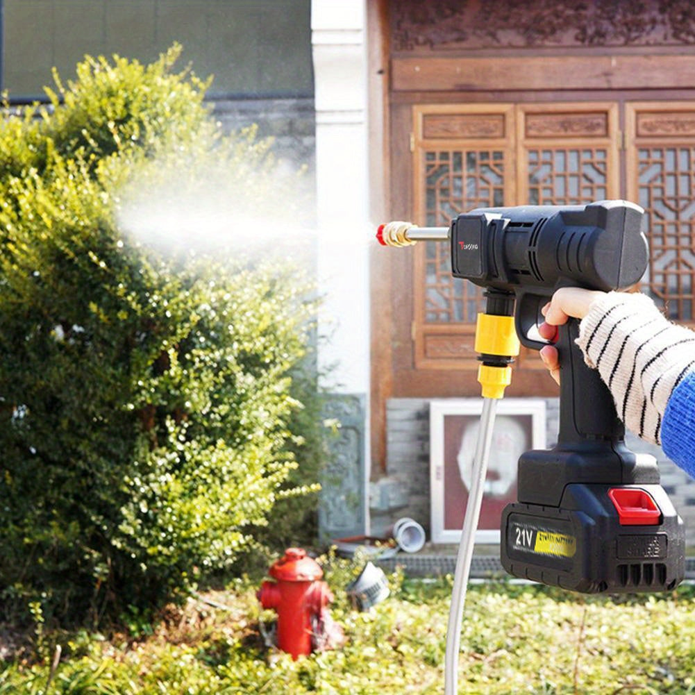 Cordless High Pressure Washer Portable With Nozzle Rechargeable 2 Battery, Handheld Car Washer Gun For Car Cleaning&Garden Watering, Portable Storage Box Included