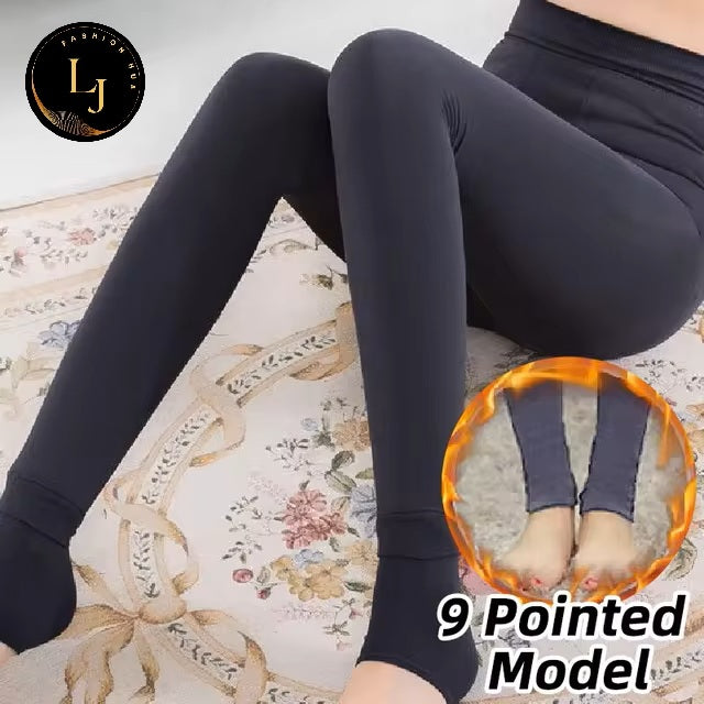 Women Winter Leggings Warm Leggins High Waist Solid Color Velvet Women Thickened Velvet Leggings Stretchy Black Leggings