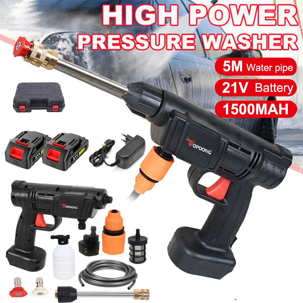 Cordless High Pressure Washer Portable With Nozzle Rechargeable 2 Battery, Handheld Car Washer Gun For Car Cleaning&Garden Watering, Portable Storage Box Included