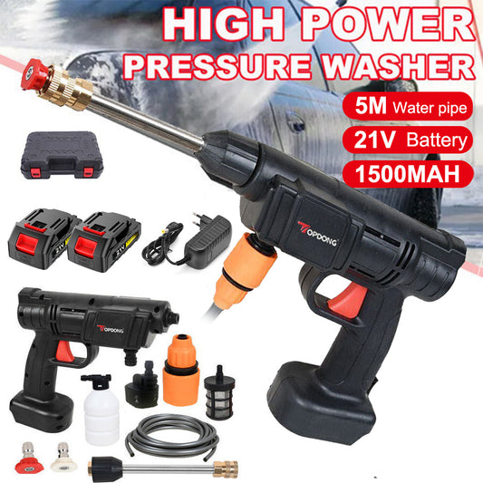 Cordless High Pressure Washer Portable With Nozzle Rechargeable 2 Battery, Handheld Car Washer Gun For Car Cleaning&Garden Watering, Portable Storage Box Included
