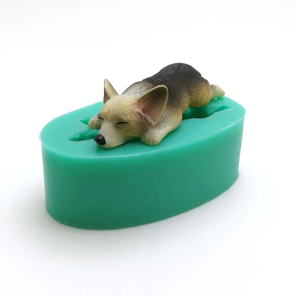 13 Dogs Shape Silicone Fondant Cake Decorating Mold Corgi Bulldog Chocolate Polymer Clay Mould Animal Cake Tool For Bakeware