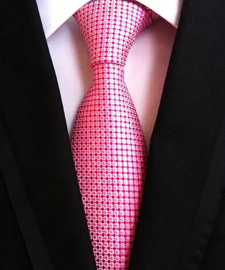 Fashion Neckties Classic Men's Stripe Yellow Navy Blue Wedding Ties Jacquard Woven 100% Silk Feel Solid Tie Polka Dots Neck Ties
