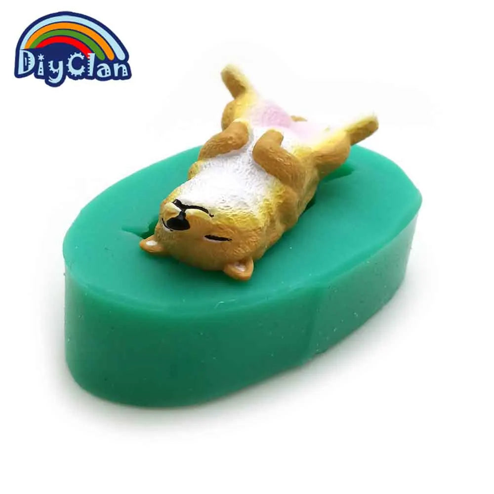 13 Dogs Shape Silicone Fondant Cake Decorating Mold Corgi Bulldog Chocolate Polymer Clay Mould Animal Cake Tool For Bakeware
