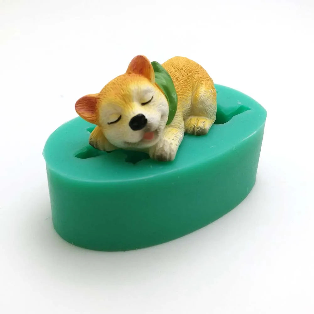 13 Dogs Shape Silicone Fondant Cake Decorating Mold Corgi Bulldog Chocolate Polymer Clay Mould Animal Cake Tool For Bakeware