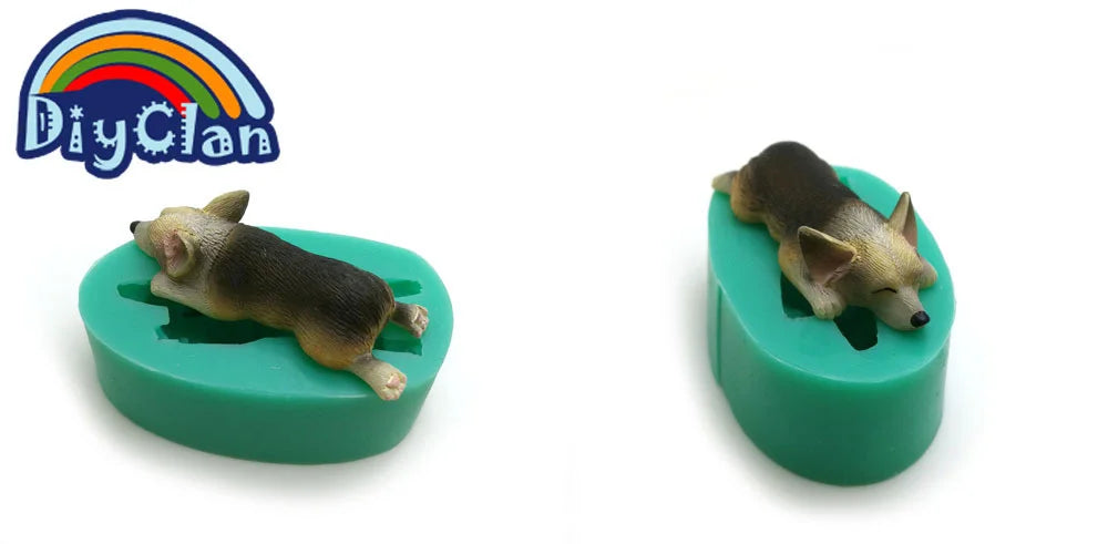 13 Dogs Shape Silicone Fondant Cake Decorating Mold Corgi Bulldog Chocolate Polymer Clay Mould Animal Cake Tool For Bakeware