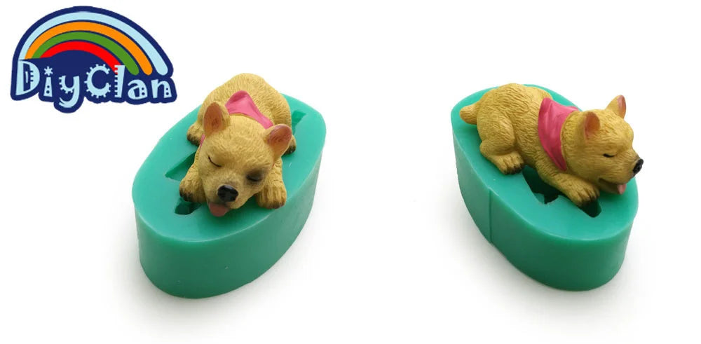 13 Dogs Shape Silicone Fondant Cake Decorating Mold Corgi Bulldog Chocolate Polymer Clay Mould Animal Cake Tool For Bakeware