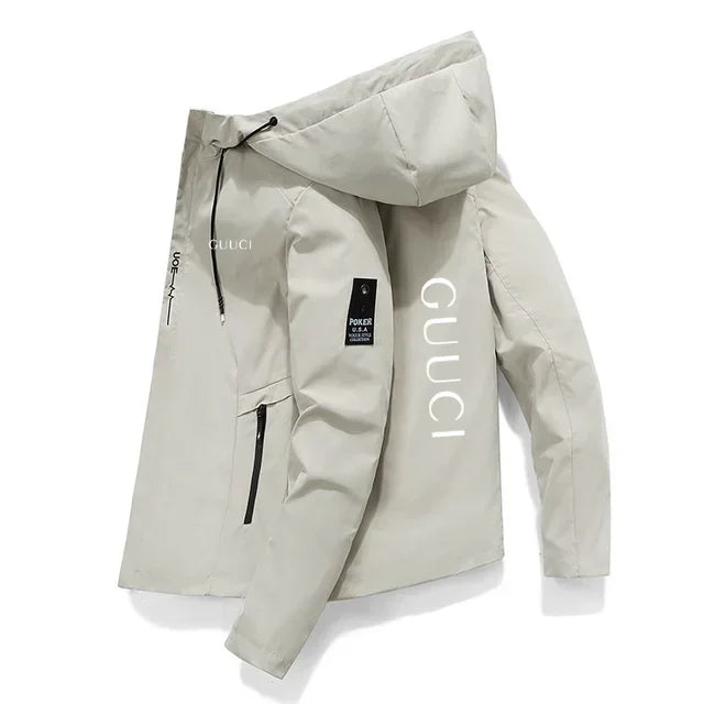 In 2025, New Spring and Autumn brand men's windproof zipper jacket, casual high-quality hooded baseball European outdoor sports