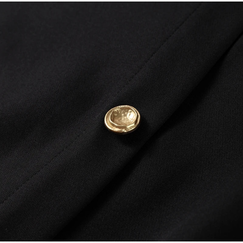 Elegant Black With Belt Women Dress O-neck Sleeveless Single Breasted Slim Female Maxi Dresses 2025 Summer New Chic Lady Robe