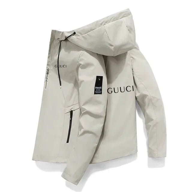 In 2025, New Spring and Autumn brand men's windproof zipper jacket, casual high-quality hooded baseball European outdoor sports