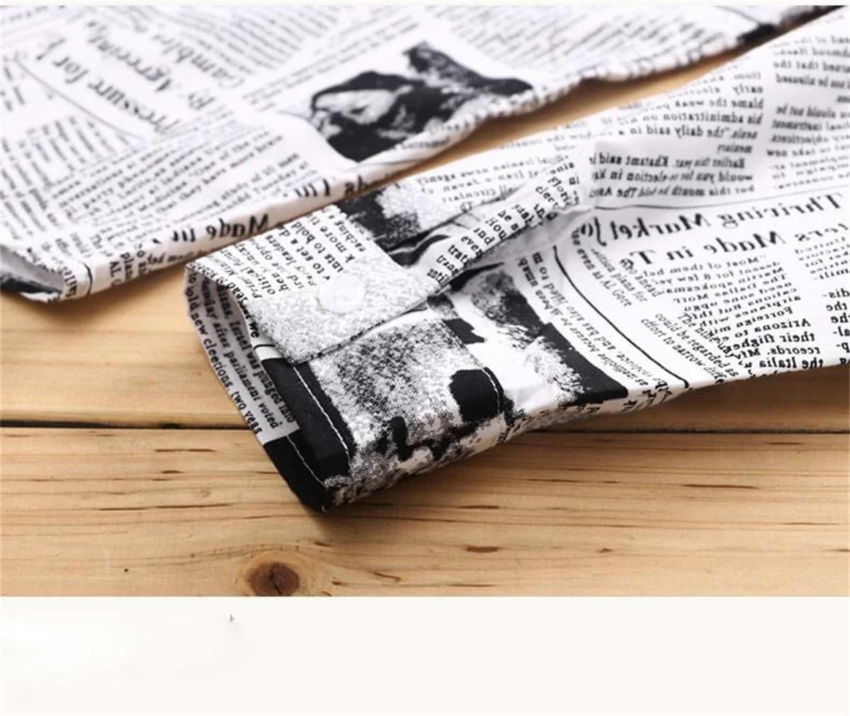 Cool Newspaper Shirts Men Fashion Hip Hop Loose Shirt Streetwear Long Sleeve Casual Summer Shirts Funny Ulzzang High Street Tops