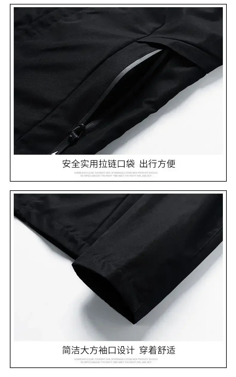 In 2025, New Spring and Autumn brand men's windproof zipper jacket, casual high-quality hooded baseball European outdoor sports