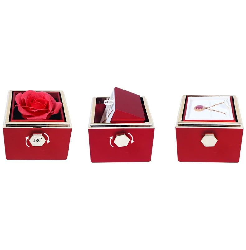 100 Languages I Love You Projection Necklace With Rotating Rose Gift Box 2023 New Creativity Design Romantic Luxury Jewelry Set