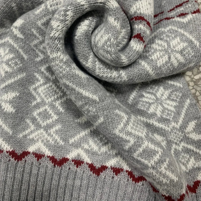Women's Long Sleeve Christmas Sweater Dress Casual Round Neck Pullover Knitted Dress