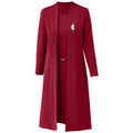 Solid Color Long Sleeve Coat Elegant Middle-age Ladies Dress Coat Suit with Open Front Long Cardigan Dress Kit for Spring Fall