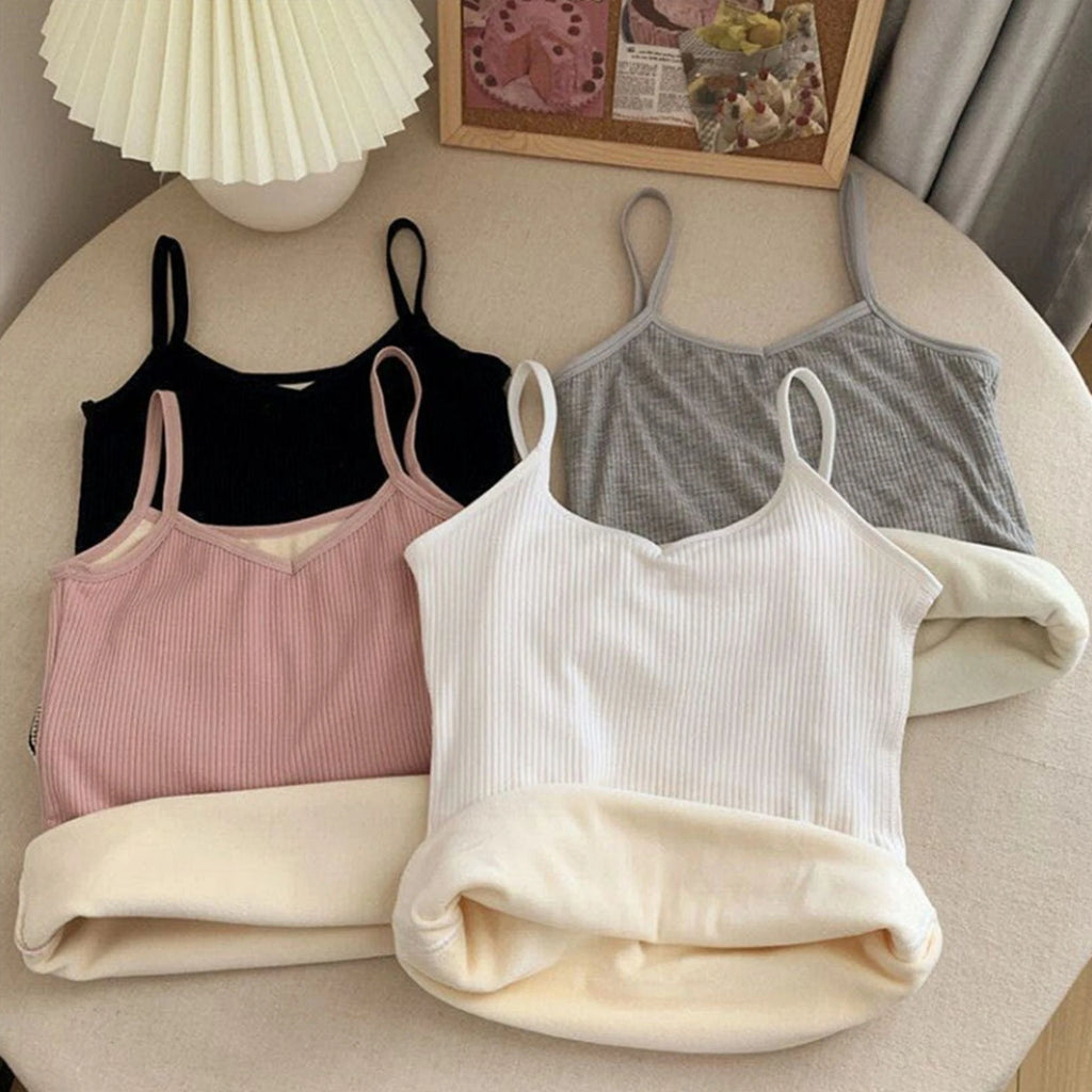 Women Winter Warm Top Thin Velvet Corset Top Solid Y2k Sleeveless Tank Tops Sleeveless Sexy Slim Fleece Corset Top Female