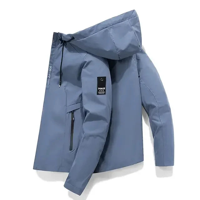 In 2025, New Spring and Autumn brand men's windproof zipper jacket, casual high-quality hooded baseball European outdoor sports