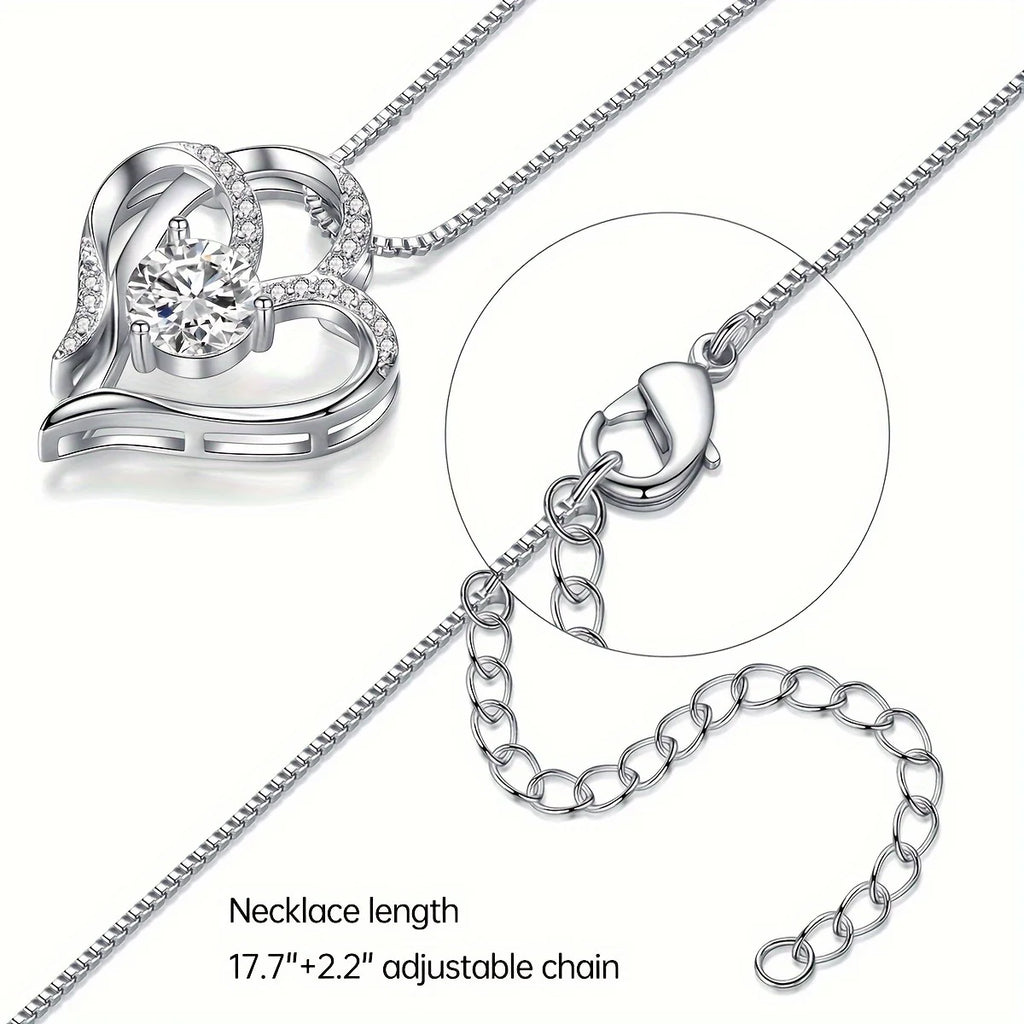 Exquisite Simulation Rose Box & Heart Necklace - Perfect for Women - Anniversary, Birthday, Christmas, Mothers Day Gifts