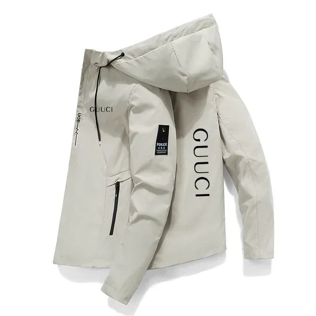 In 2025, New Spring and Autumn brand men's windproof zipper jacket, casual high-quality hooded baseball European outdoor sports