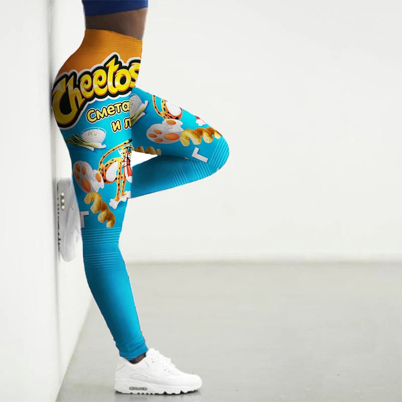 Sport Leggings Women 3D Snacks Printed Tights Yoga Pants Gym Legging Femme Seamless Legins Ladies Leginsy Damskie Leggins Sexy