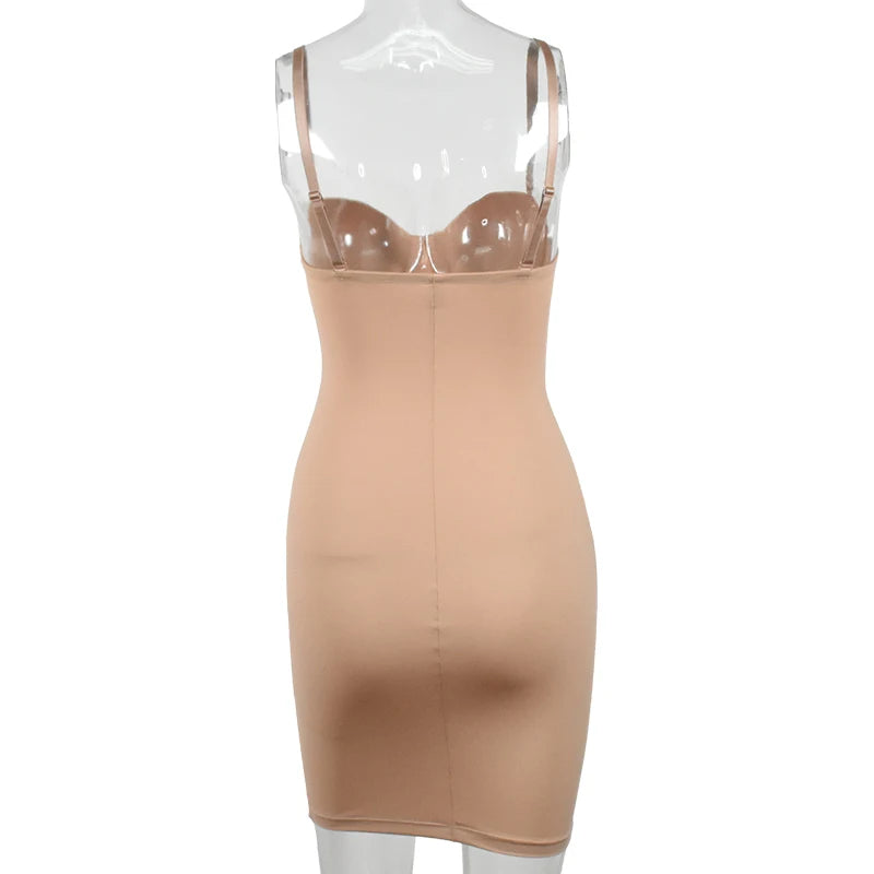 Slimming Full Length Shapewear Slips Nude Straight Tube Dress Body Shaper Women Skinny Under Dresses Underwire Cup Black