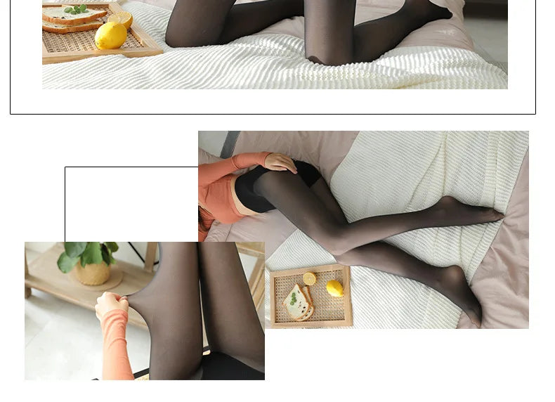 High Wasit Pantyhose Women Winter Warm Stomach Leggings Elastic Pantyhose Plus Velvet Thicken Tights Corset Shaping Stockings