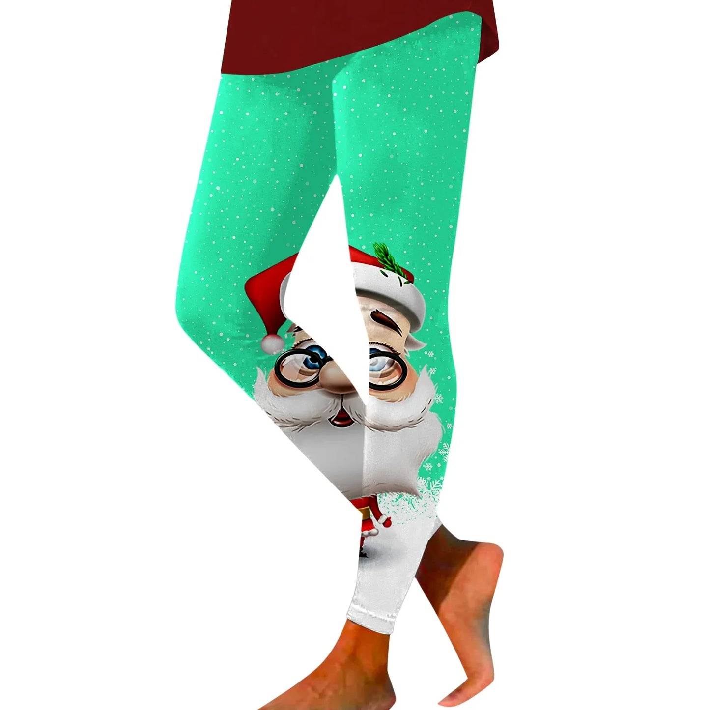 Christmas Leggings Sexy Funny Santa Claus Pinrt Leggings High Waist Yoga Pants Novelty Stretch Leggins Work Out Sports Tight