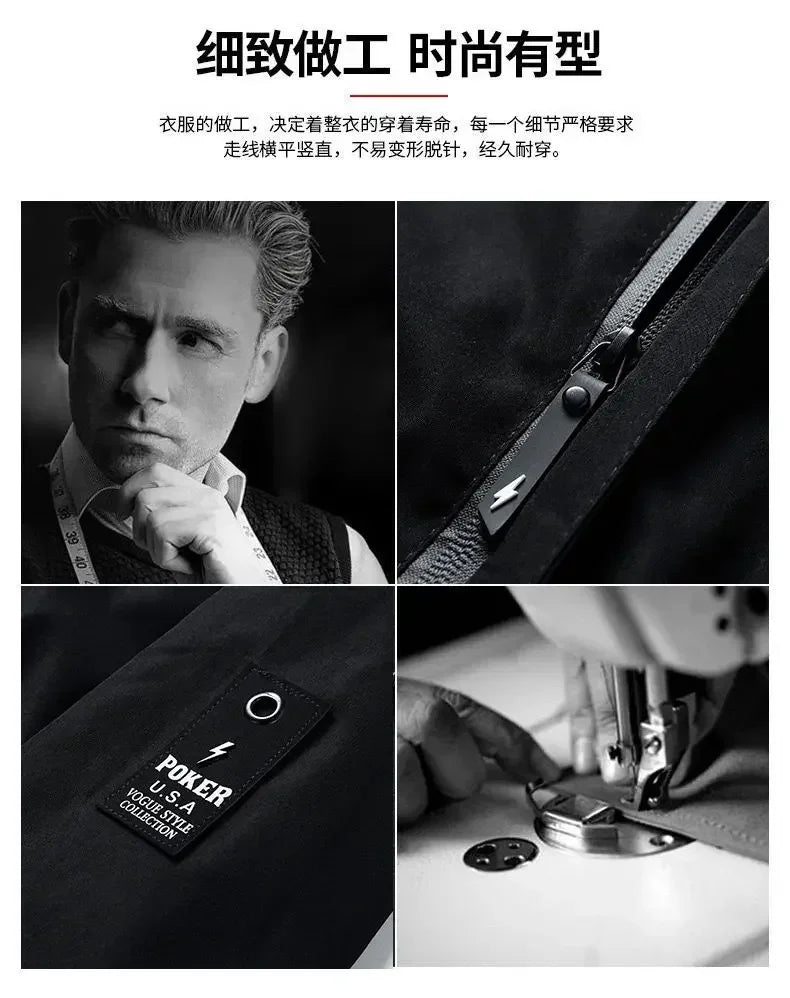 In 2025, New Spring and Autumn brand men's windproof zipper jacket, casual high-quality hooded baseball European outdoor sports