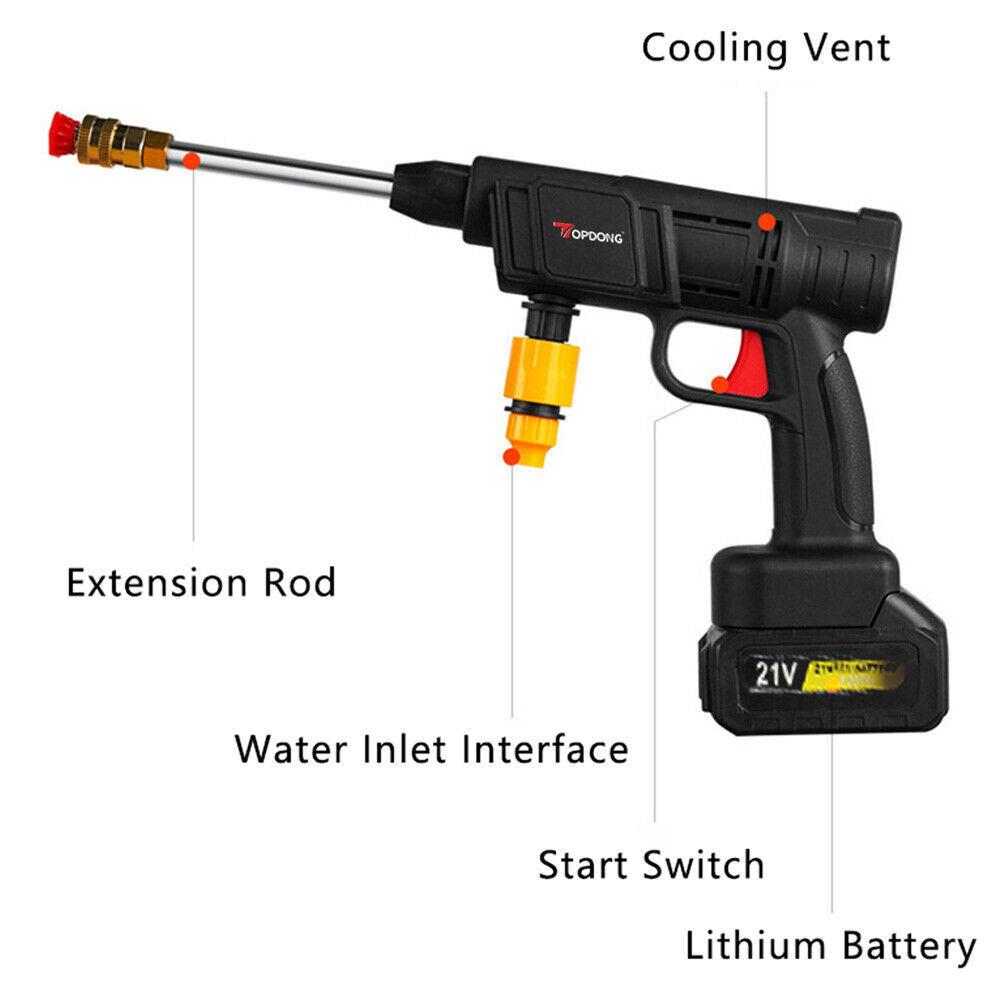 Cordless High Pressure Washer Portable With Nozzle Rechargeable 2 Battery, Handheld Car Washer Gun For Car Cleaning&Garden Watering, Portable Storage Box Included